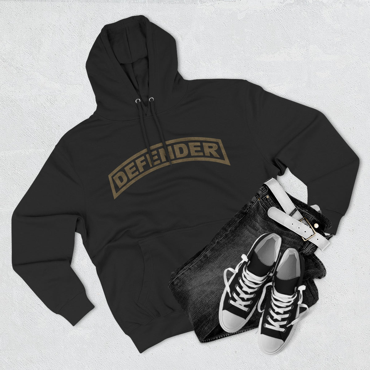 SF Defender Graphic Hoodie — "Peace Through Strength"