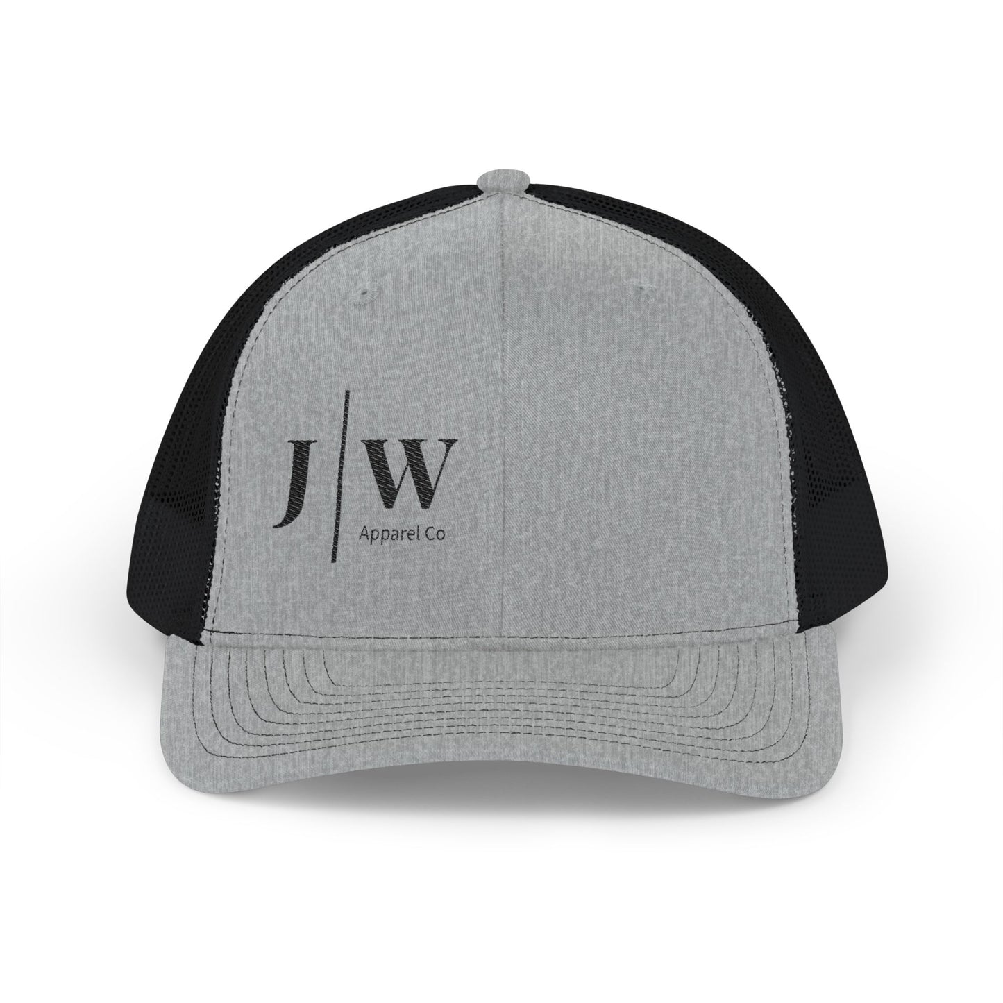 Embroidered Trucker Snapback Cap — JW Apparel Logo Mesh Hat