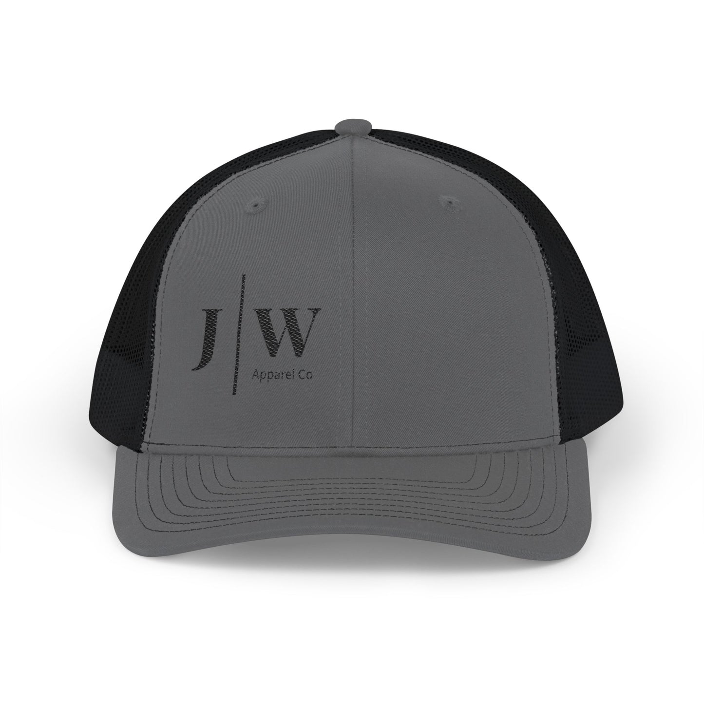 Embroidered Trucker Snapback Cap — JW Apparel Logo Mesh Hat