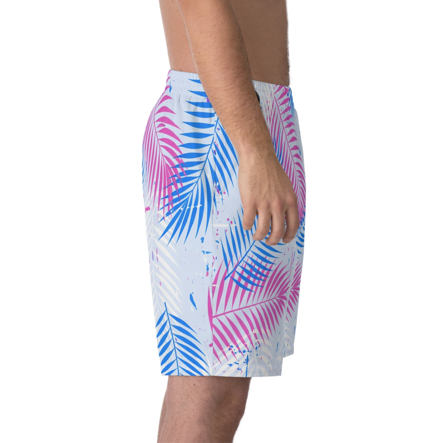 “Blue Palm” Swim Trunks