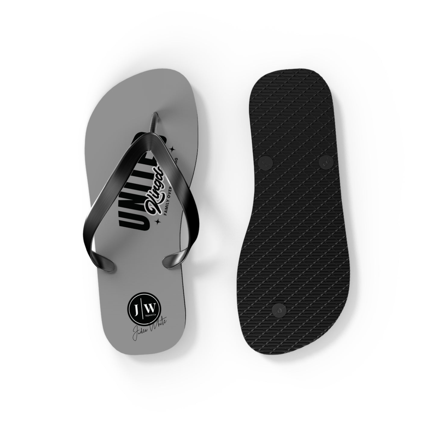 JW “United Kingdom” Grey Flip Flops
