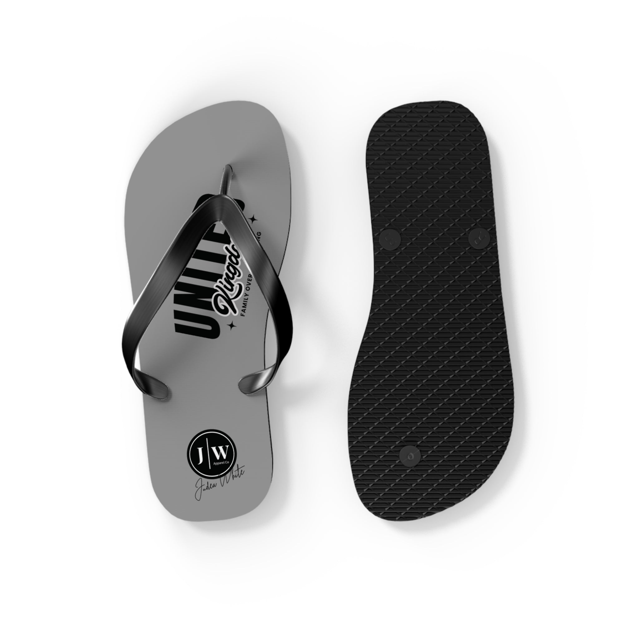 JW “United Kingdom” Grey Flip Flops