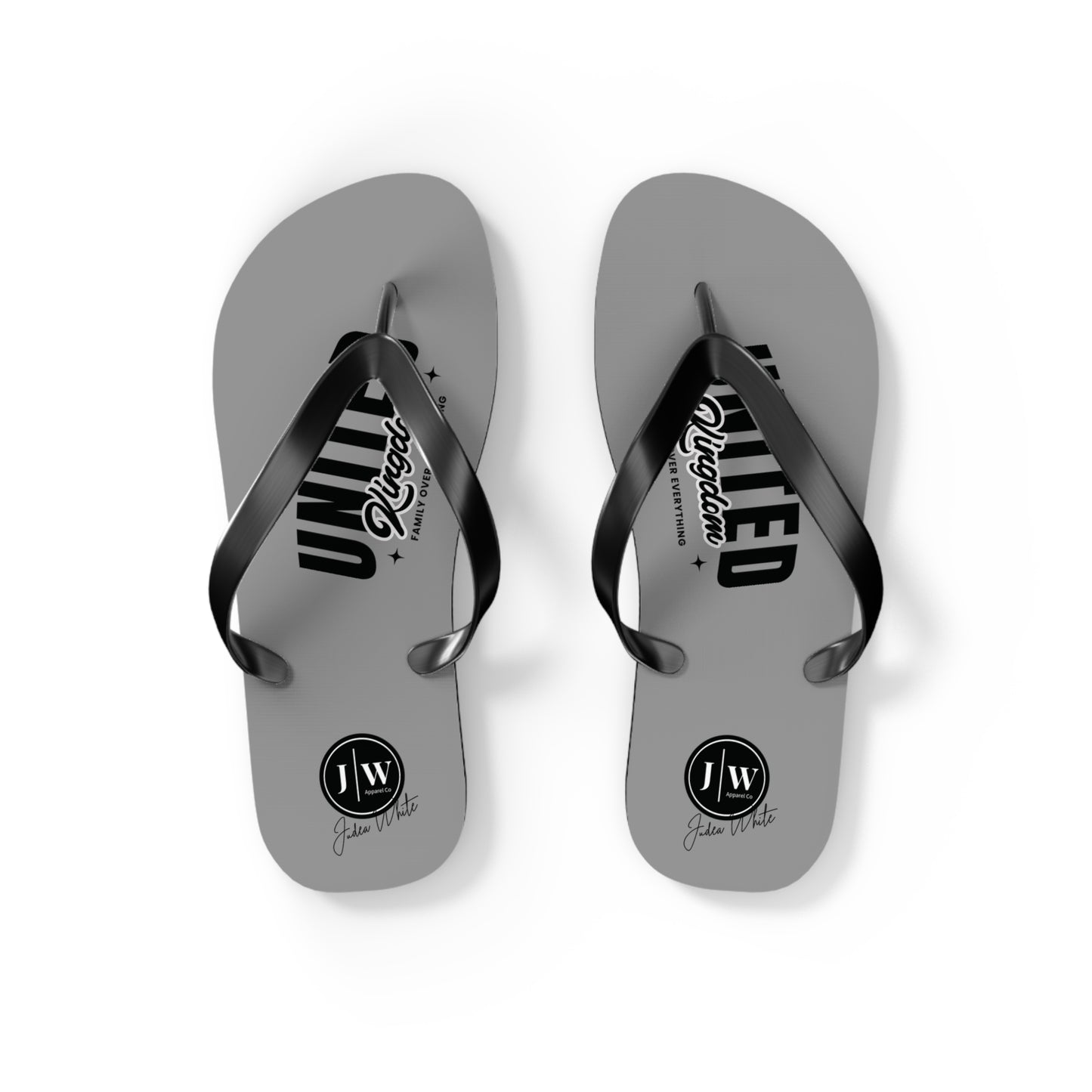 JW “United Kingdom” Grey Flip Flops