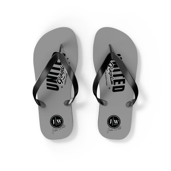 JW “United Kingdom” Grey Flip Flops