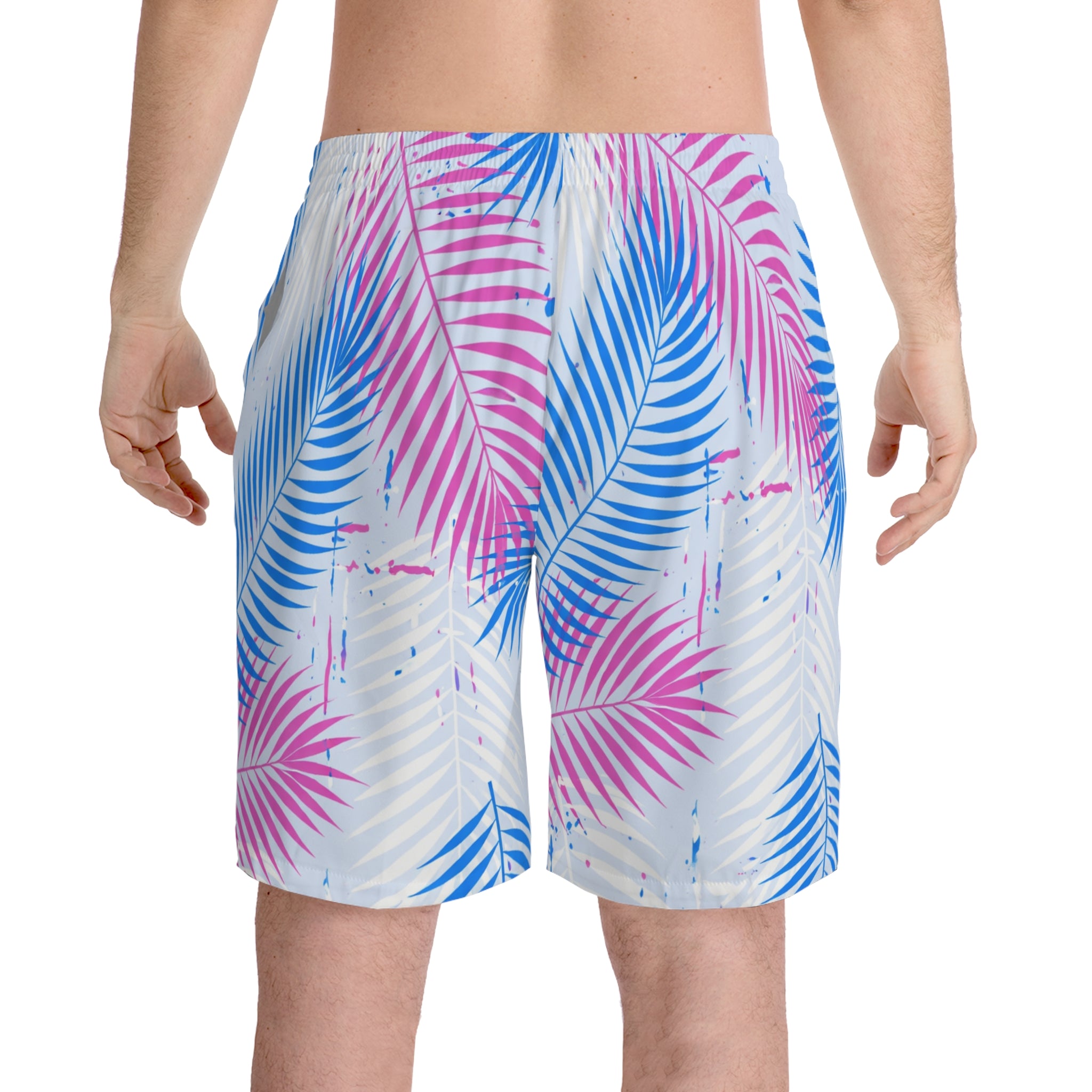 “Blue Palm” Swim Trunks