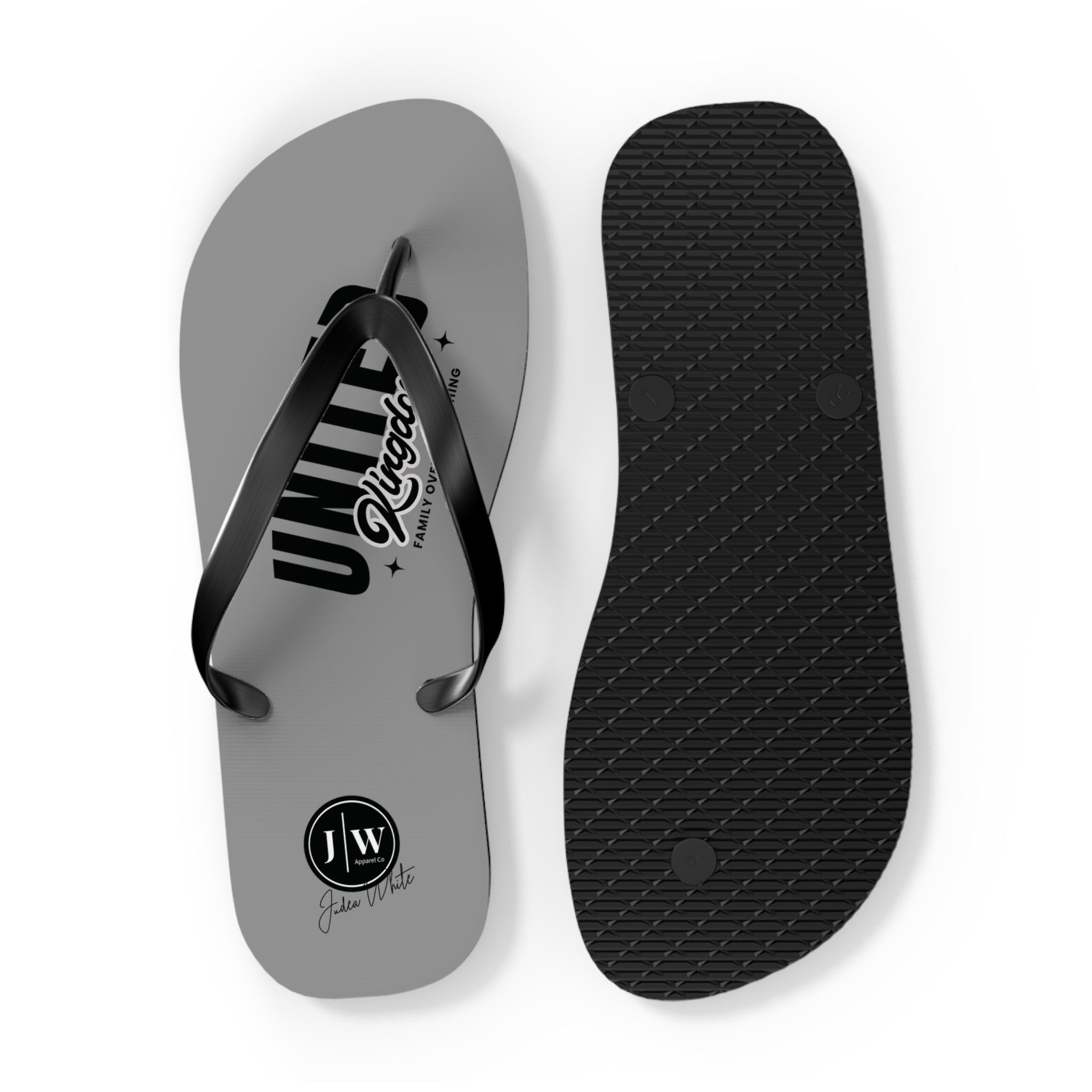 JW “United Kingdom” Grey Flip Flops