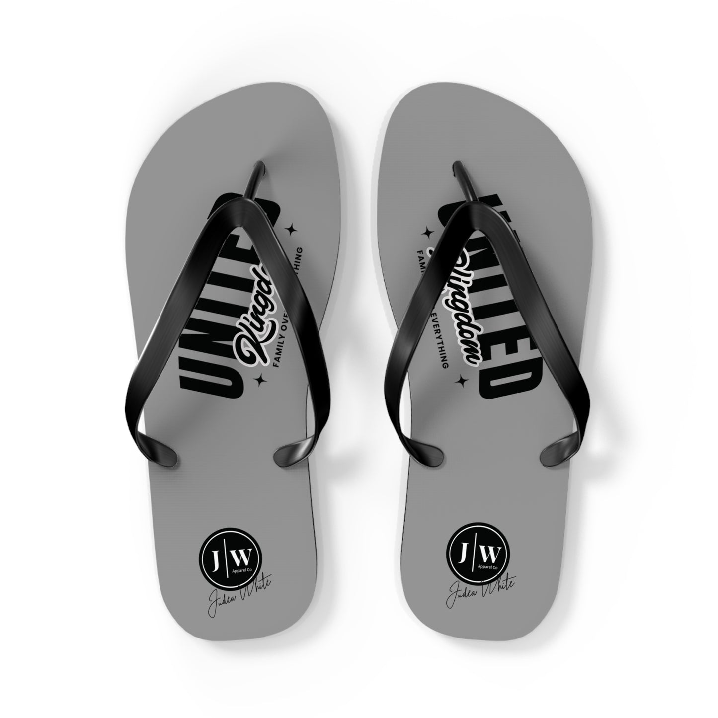 JW “United Kingdom” Grey Flip Flops