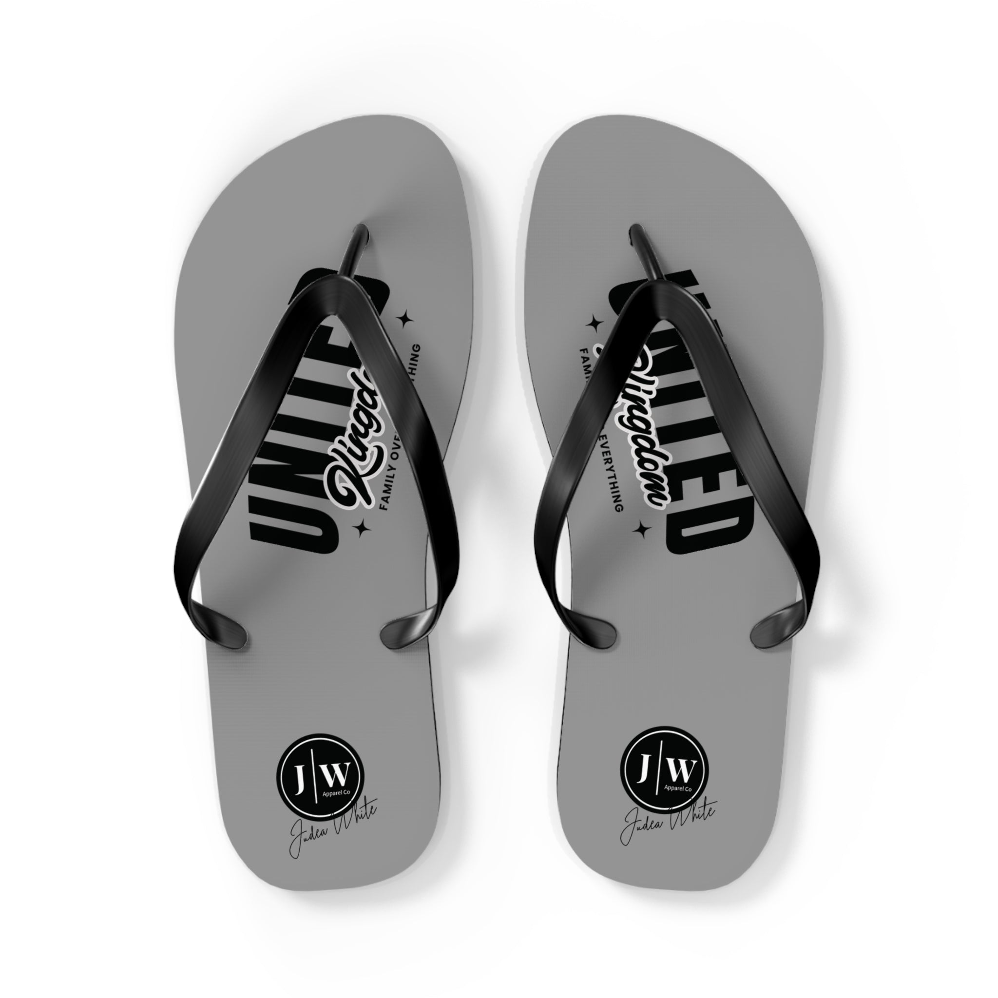 JW “United Kingdom” Grey Flip Flops