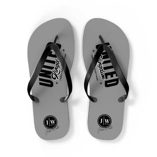 JW “United Kingdom” Grey Flip Flops