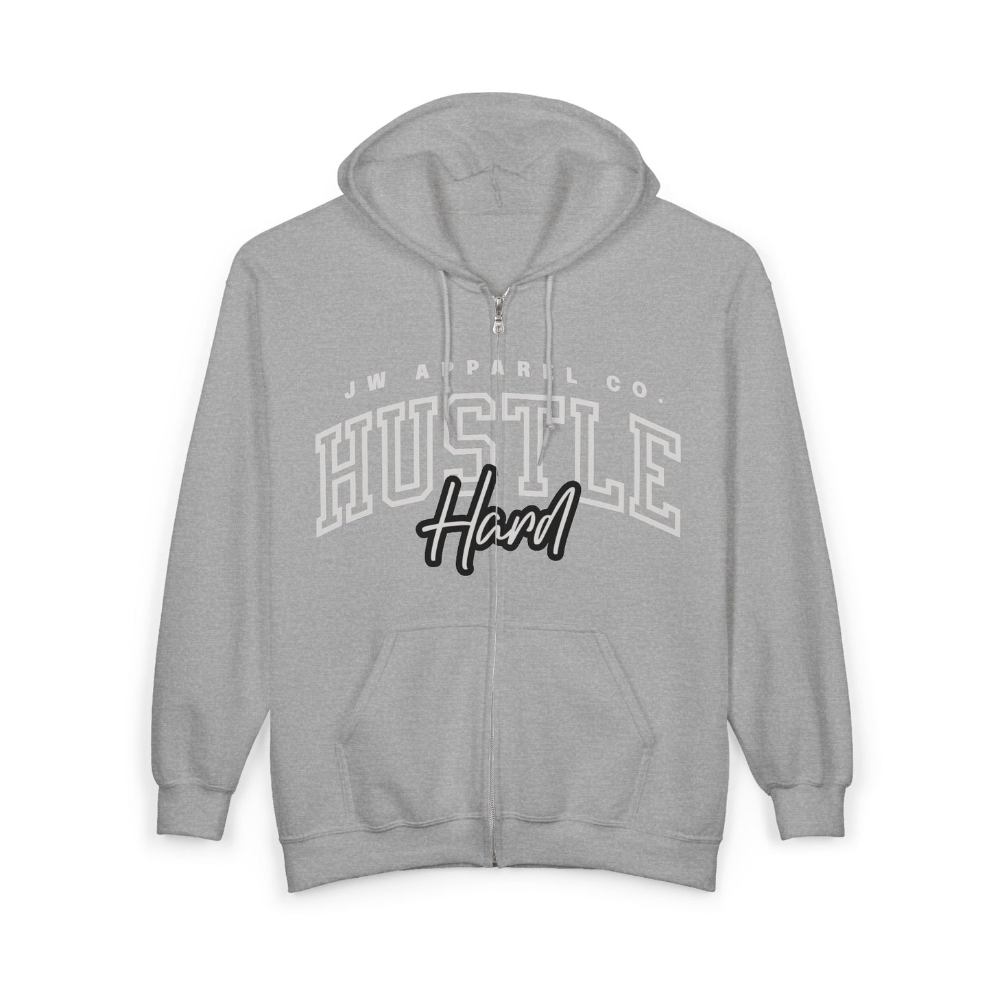 JW "HUSTLE Hard" Full-Zip Hoodie