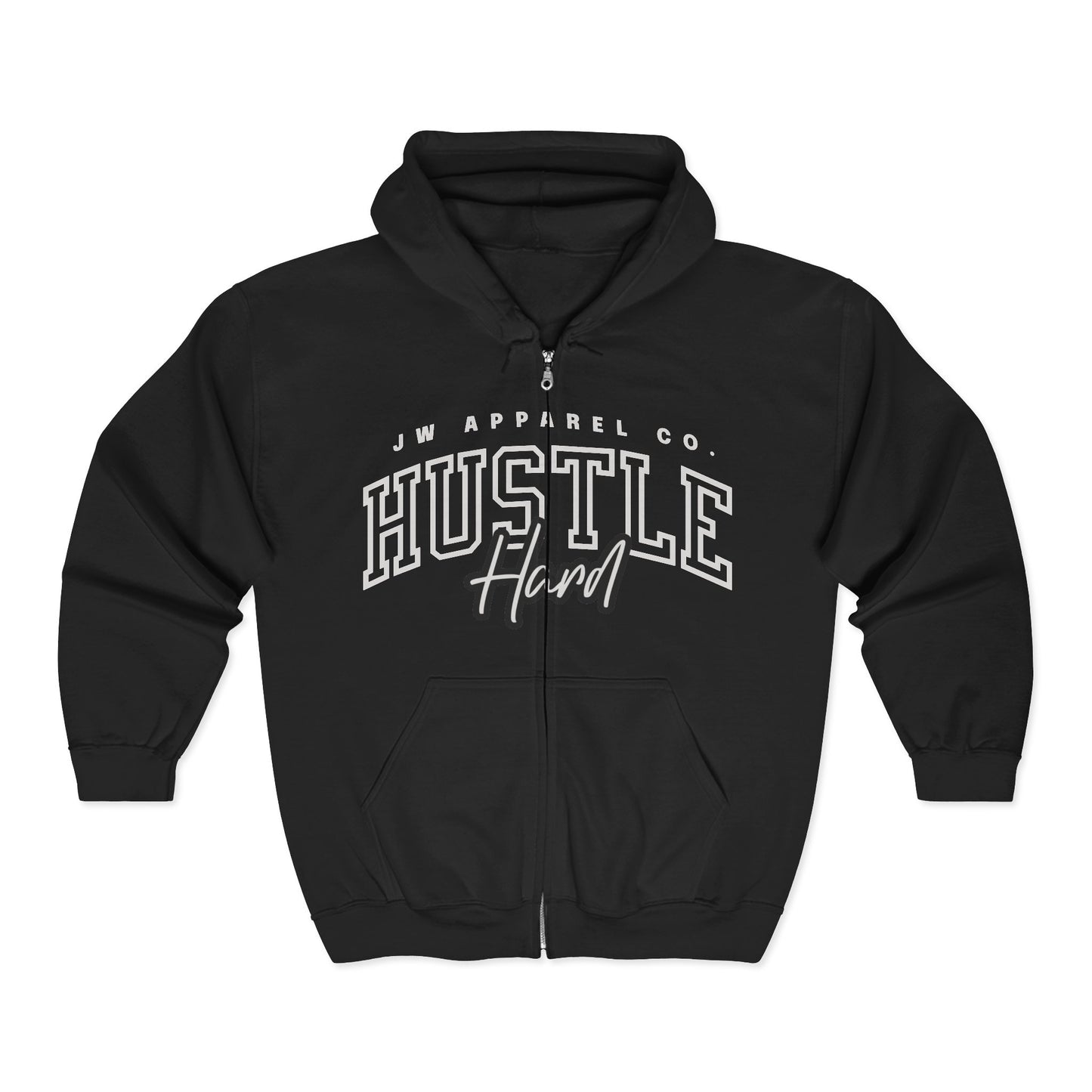 JW "HUSTLE Hard" Full-Zip Hoodie