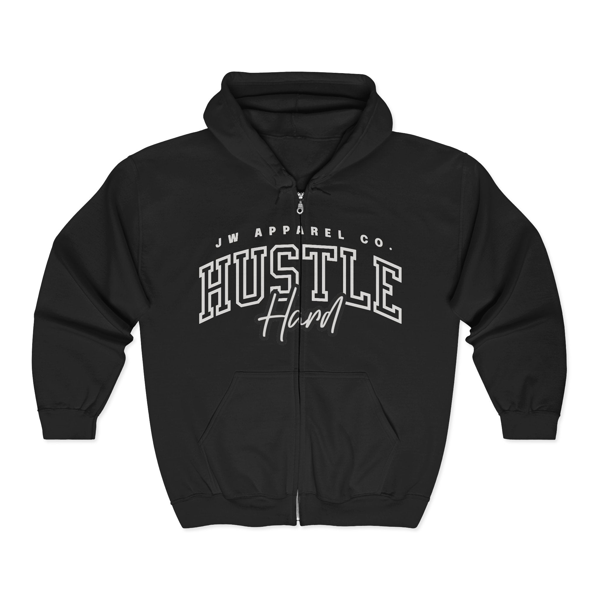 JW "HUSTLE Hard" Full-Zip Hoodie
