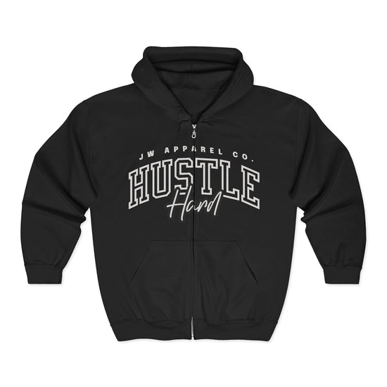 JW "HUSTLE Hard" Full-Zip Hoodie