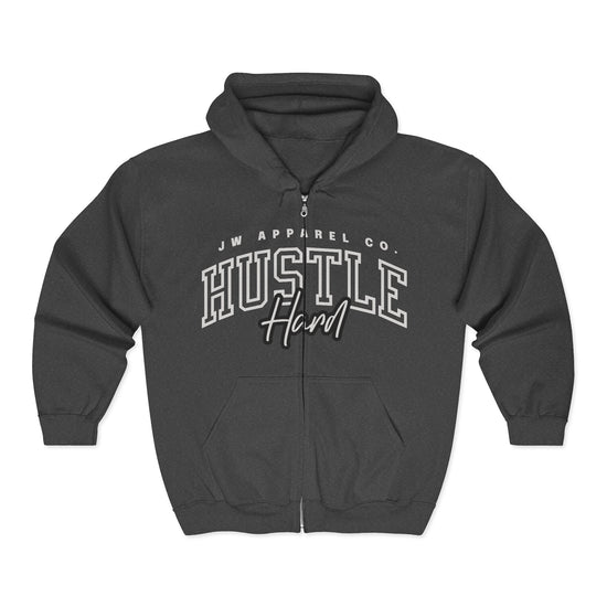 JW "HUSTLE Hard" Full-Zip Hoodie