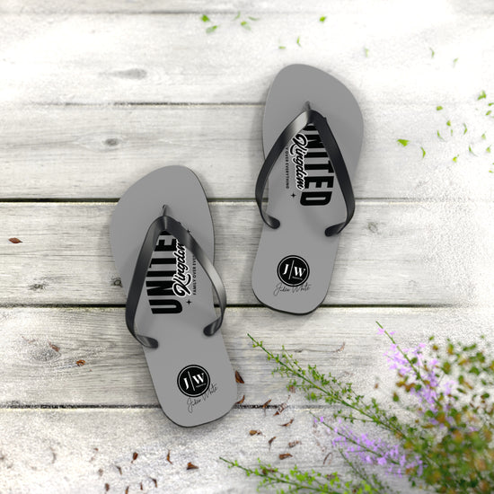 JW “United Kingdom” Grey Flip Flops