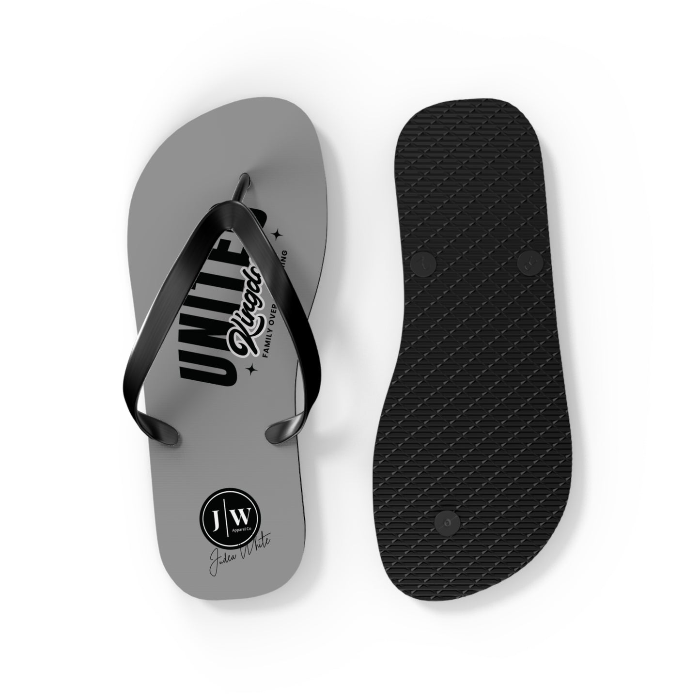 JW “United Kingdom” Grey Flip Flops