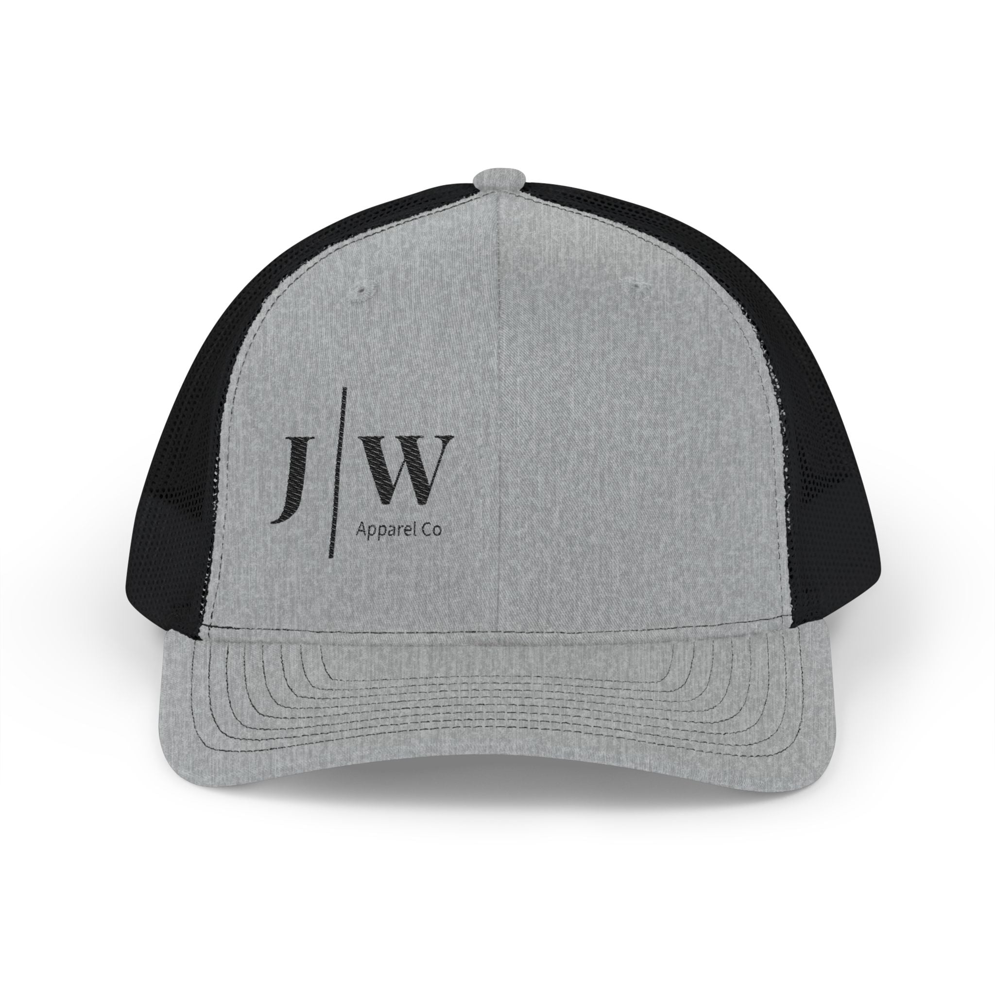 Embroidered Trucker Snapback Cap — JW Apparel Logo Mesh Hat