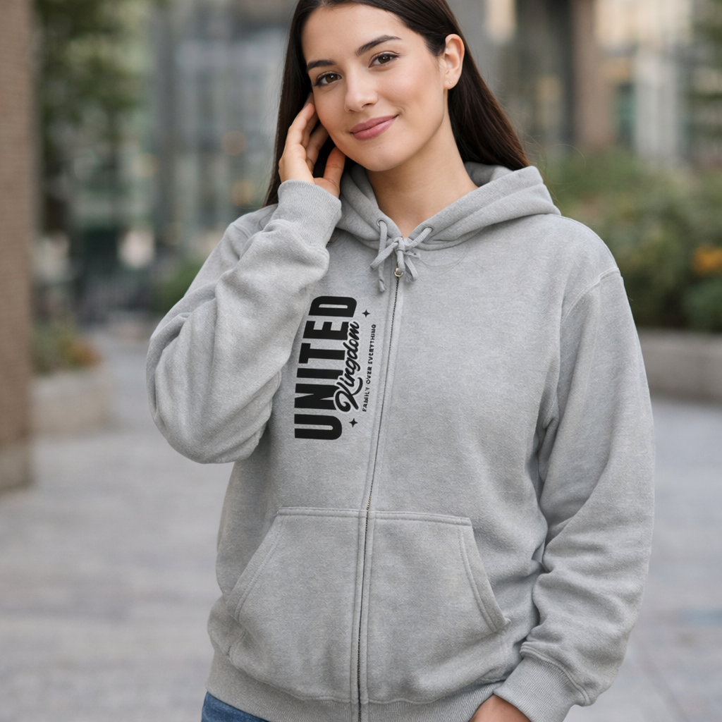Vertical 'United Kingdom' Zip-Up Jacket