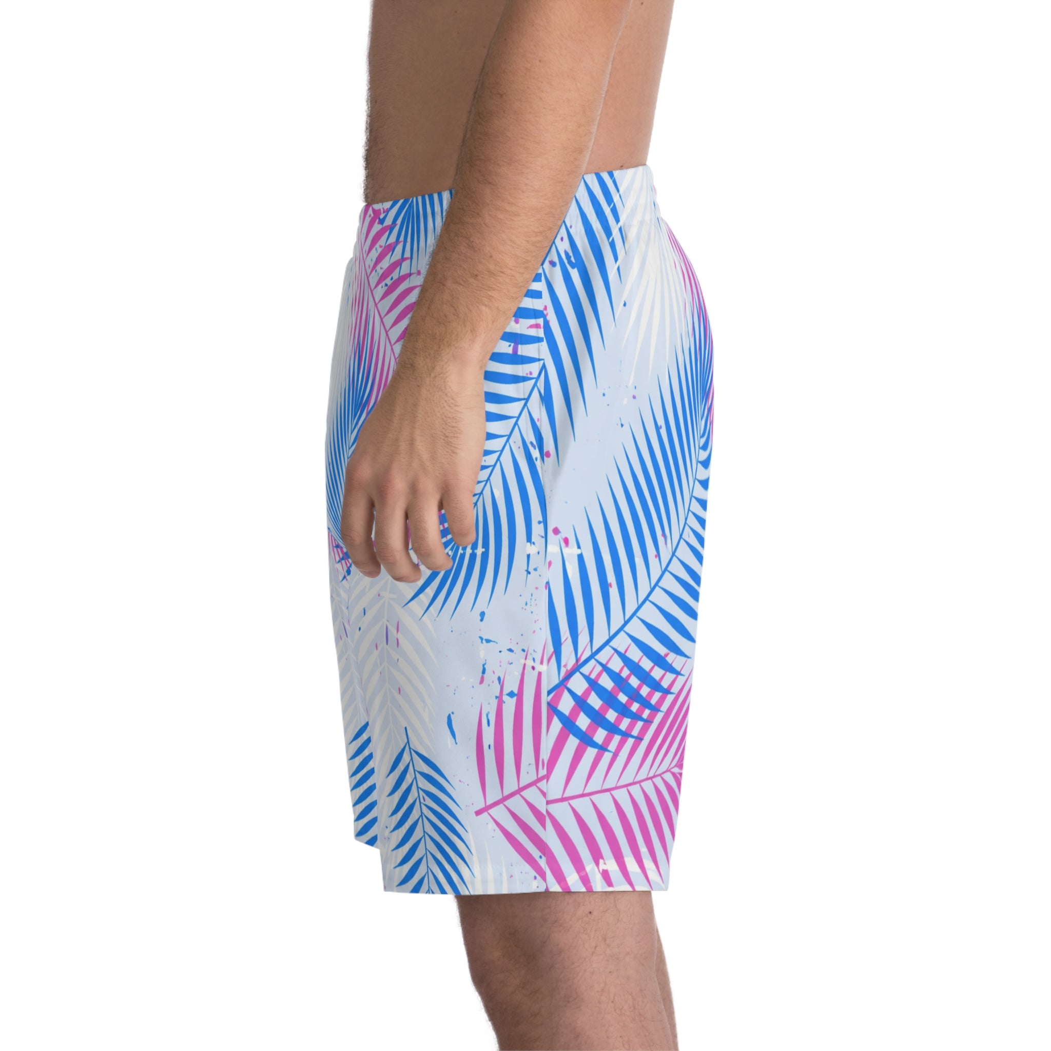 “Blue Palm” Swim Trunks