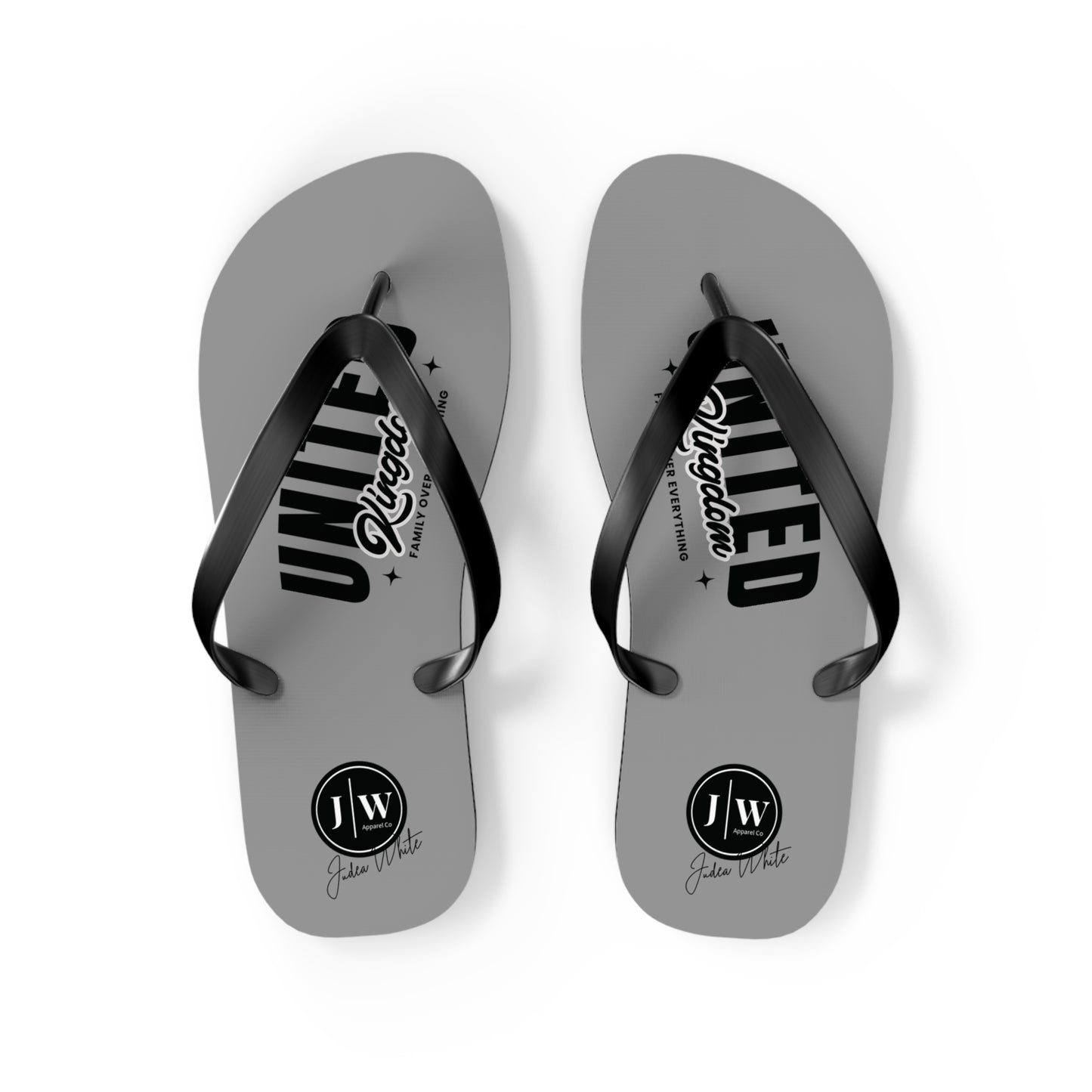 JW “United Kingdom” Grey Flip Flops