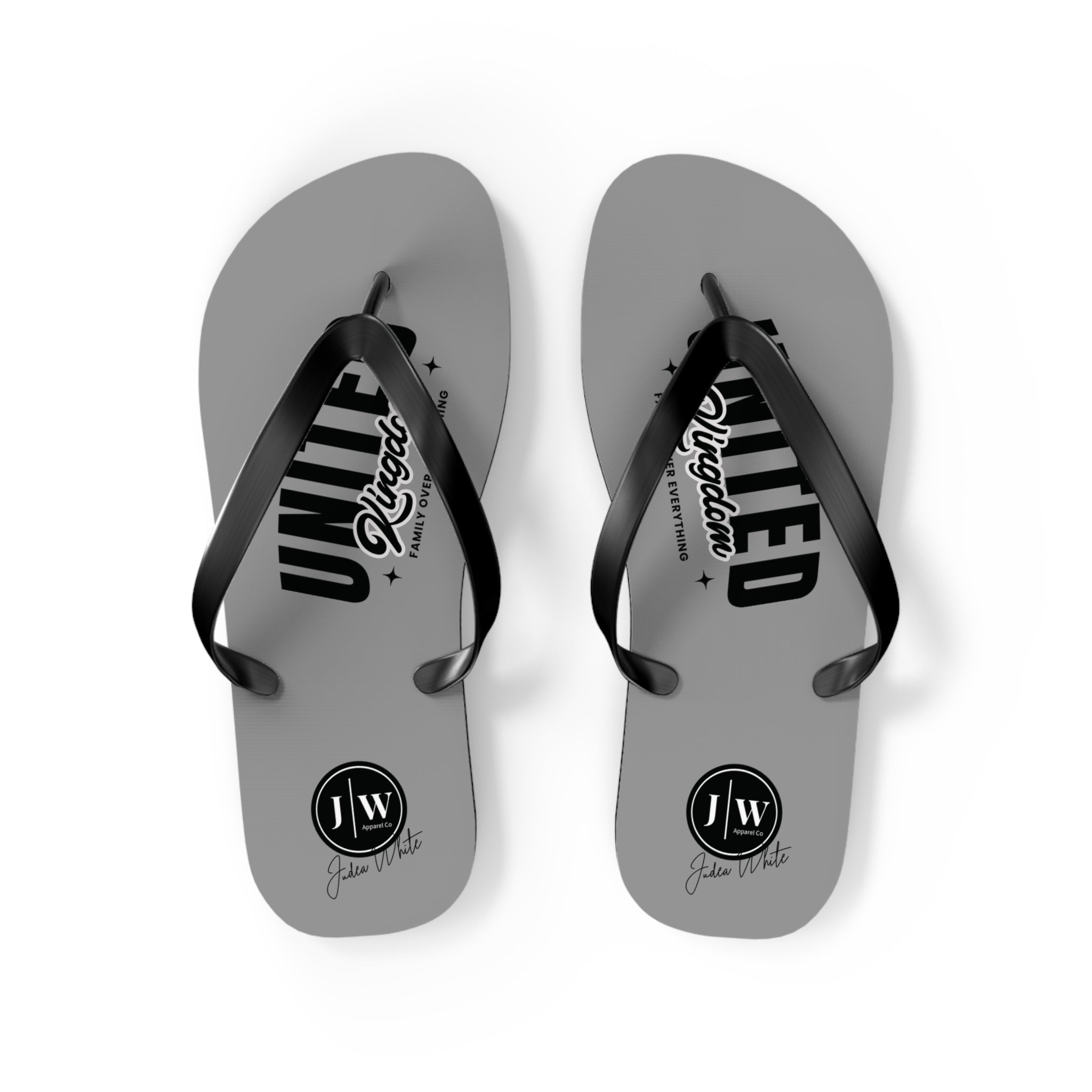 JW “United Kingdom” Grey Flip Flops