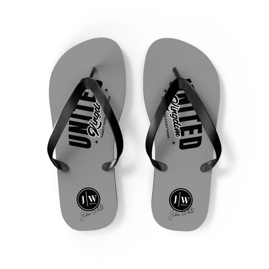 JW “United Kingdom” Grey Flip Flops