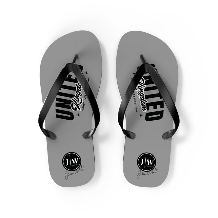 JW “United Kingdom” Grey Flip Flops