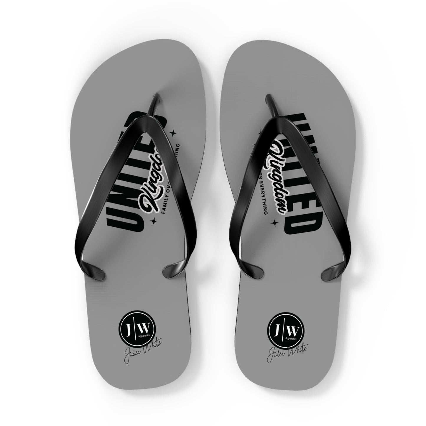 JW “United Kingdom” Grey Flip Flops