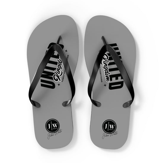 JW “United Kingdom” Grey Flip Flops
