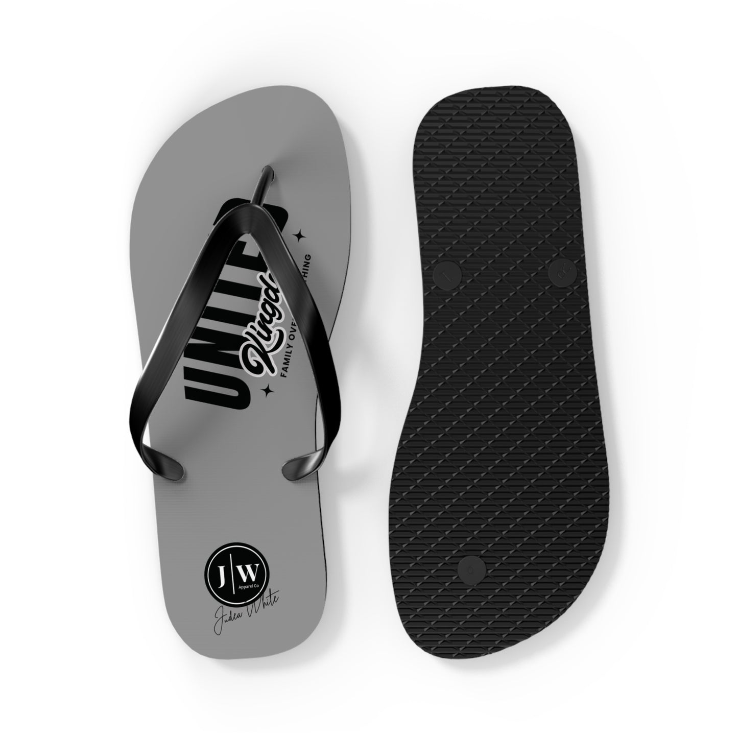 JW “United Kingdom” Grey Flip Flops