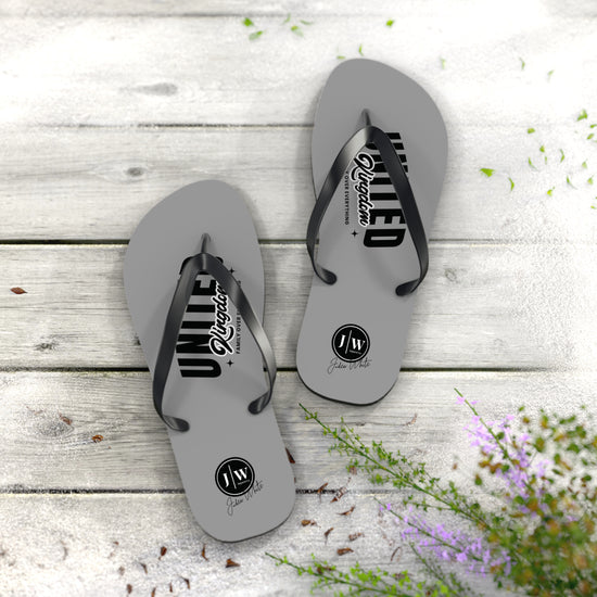 JW “United Kingdom” Grey Flip Flops