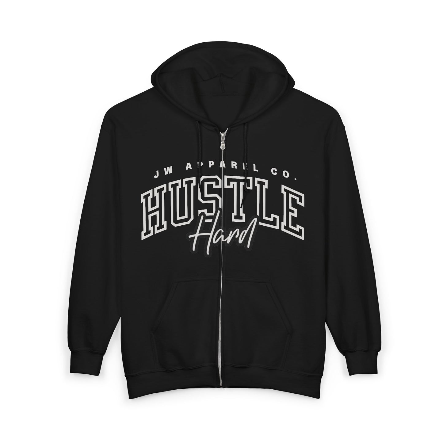 JW "HUSTLE Hard" Full-Zip Hoodie