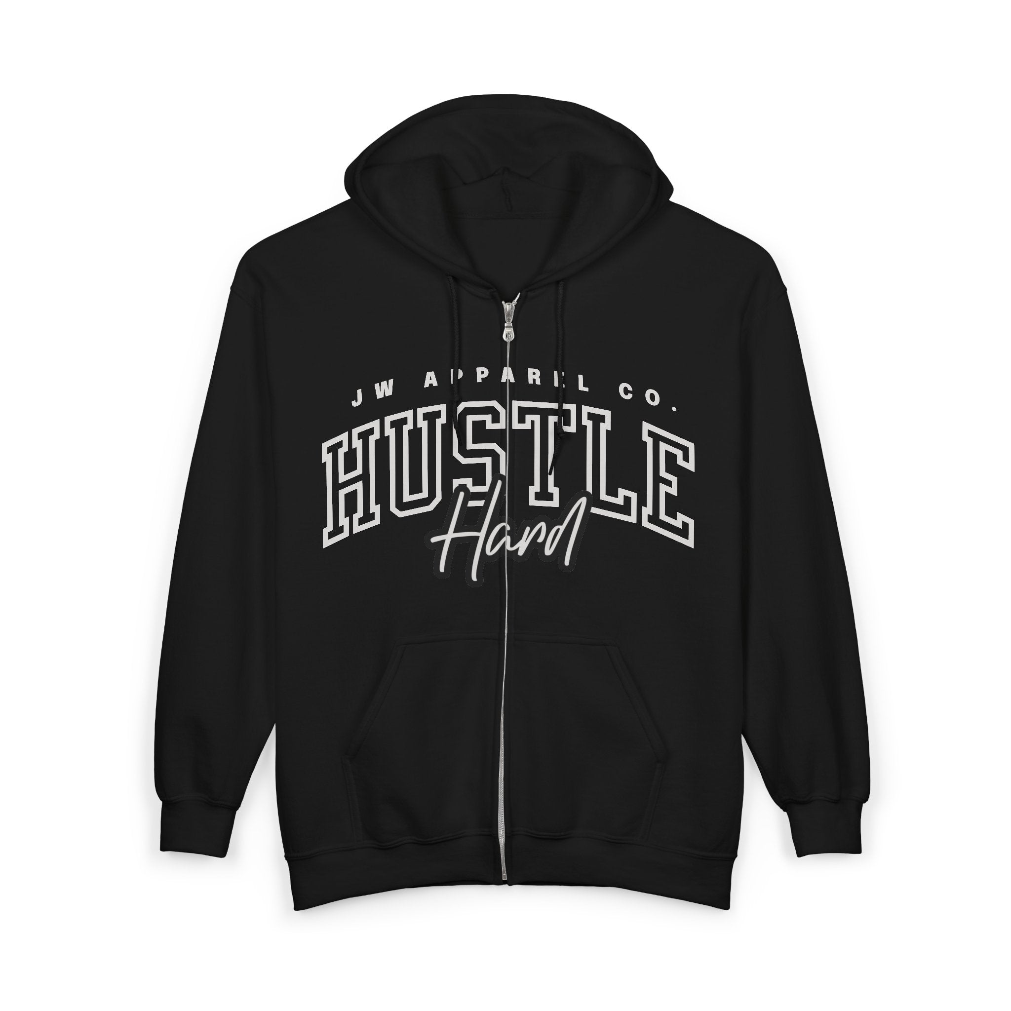 JW "HUSTLE Hard" Full-Zip Hoodie