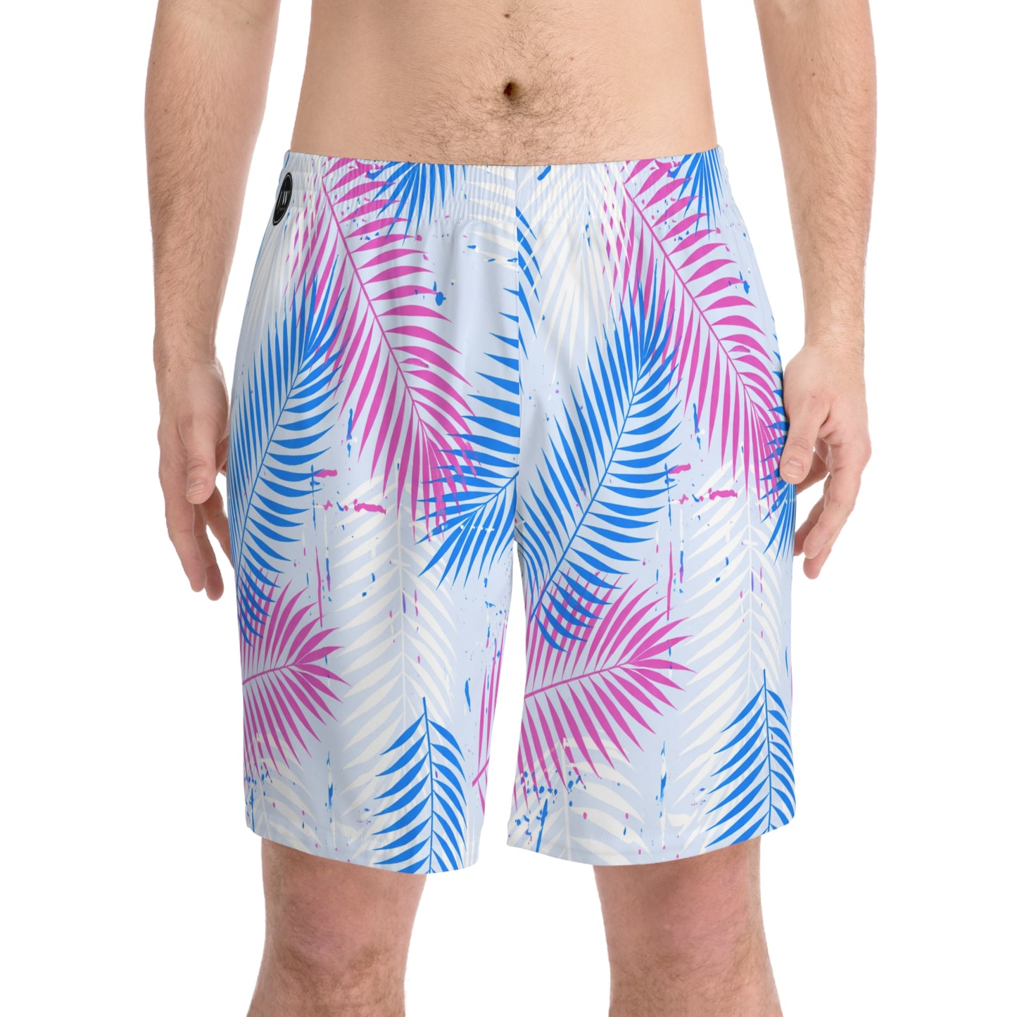 “Blue Palm” Swim Trunks