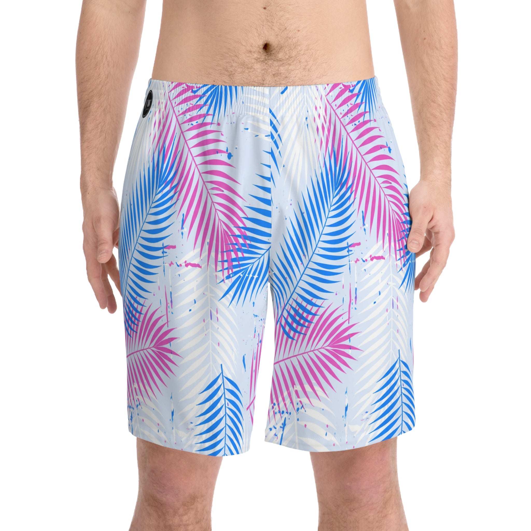 “Blue Palm” Swim Trunks