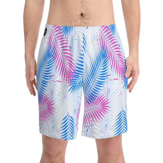 “Blue Palm” Swim Trunks