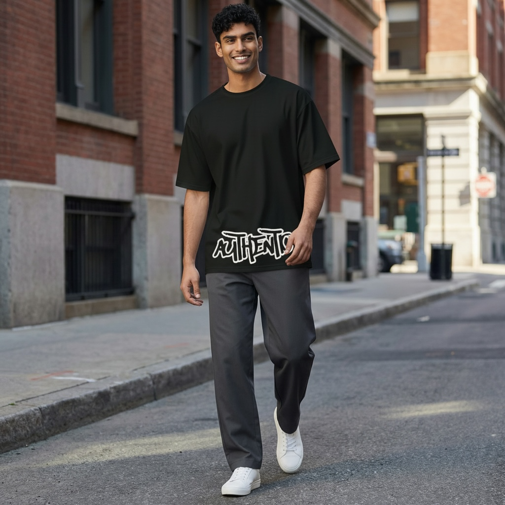 Black Authentic Graffiti Men's Tee